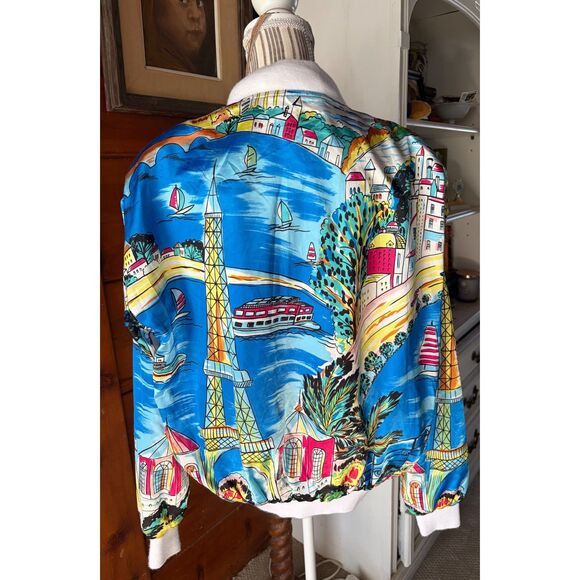 Vintage Bomber Jacket, Paris Scene, Jaqueline Ferar - Picture 3 of 12